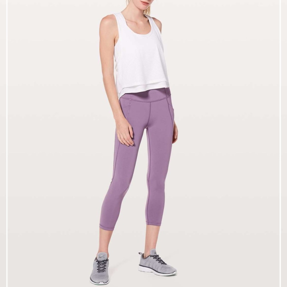 Lululemon Women’s Time To Sweat Crop 23" Smoked Mulberry Size 10